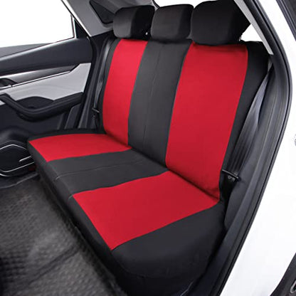 Flying Banner Rear Bench car seat Covers car seat Protectors Split 40/60 50/50 60/40 (Black & Red, Value) - color: Black & Red, size: Value