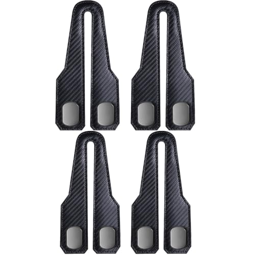 Eadwe Headrest Hooks for Car, 2026 New Car Seat Back Zinc Alloy Double Hook for Purses and Bags,Twinhook Leather Car Headrest Hangers Seat Back Organizers for Travel (Carbon Fiber B*4) - color: Carbon Fiber B*4