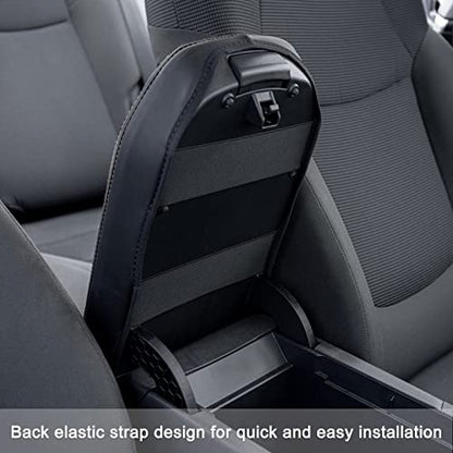 JDMCAR Center Console Armrest Cover for 2025 Toyota RAV4 Accessories 2024 2023 2022 2021 2020 2019 Leather Middle Console Lid Cover Pad Protector Elbow Arm Rest Covering Car-(Black) - color: Cover-Black