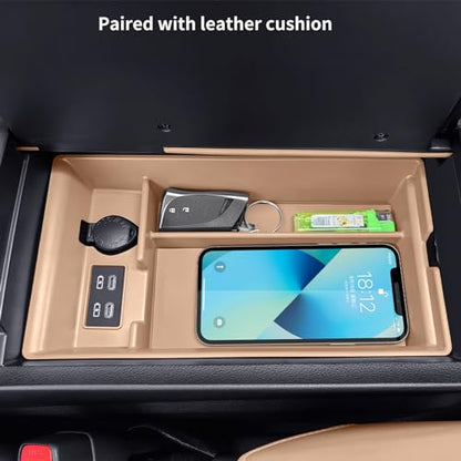 Compatible with Lexus ES ES250, ES300, ES300h, ES350H, 2022, 2023, 2024, interior armrest storage box, bracket tray, center console organizer, in car supplies - color: 2022-2024ES Box black