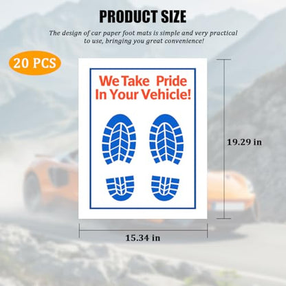 20PCS Car Paper Floor Mats, Disposable Vehicle Floor Pads Covers Protector for Detailing, Auto Foot Mat Protective Papers, Universal for SUV Automobile Truck (Style3)