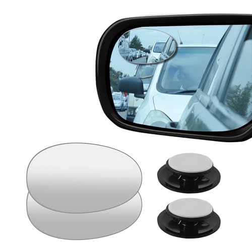 2 pcs Blind Spot Mirrors, HD Glass Convex 360° Wide Angle Side Rear View Mirror with ABS Housing for Cars SUV and Trucks - color: Chrome, size: 2.55 inch