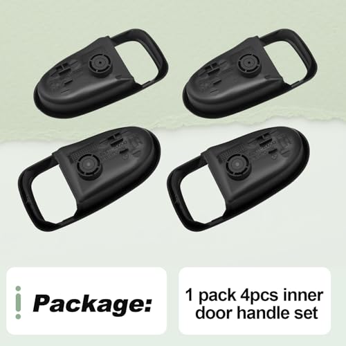 4Pcs Interior Door Handle Set Left Right Front Rear Black Cover Bezel Trim Kit Compatible with 2001-2006 Hyundai Elantra Replace 82621-2D000 82611-2D000 826112D000 826212D000