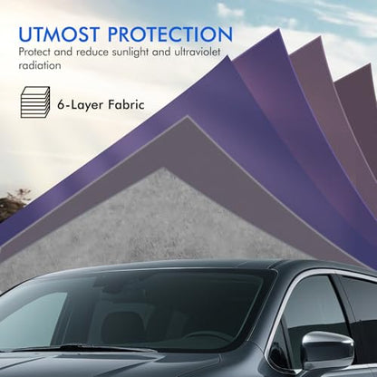 Car Cover Waterproof All Weather, 6 Layers Outdoor Full Exterior Cover Rain Sun UV Snowproof Protection with Zipper Cotton, Mirror Pocket for Chrysler Voyager - style: Chrysler Voyager