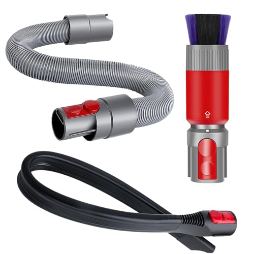3-in-1 Vacuum Attachment Bundle for Dyson V15 V5s V12 V11 V10 V8 V7 Gen5-23" Flexible Crevice Tool + 63" Extension Hose + Soft Dusting Brush for Dryer Vent, Car Detailing, Delicate Surfaces - style: Dusting Brush & Flexible Crevice Tool & Extension Hose