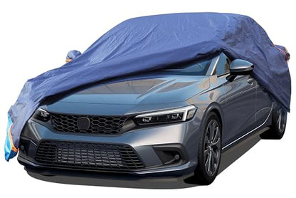 Car Cover Waterproof All Weather, 6 Layers Outdoor Full Exterior Cover Rain Sun UV Snowproof Protection with Zipper Cotton, Mirror Pocket for Honda Accord - style: Honda Accord