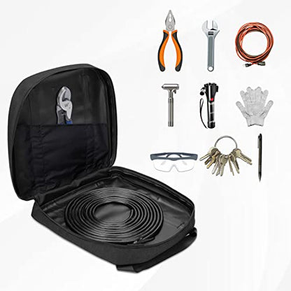 15 Inch Jumper Cable Bag, Heavy Duty Cable Storage Bag, Water Resistant Cable Organizer Bag for Jumper Cable, EV Charging Cables, Cords and Hoses (15 Inch Black) - size: 15 Inch Black