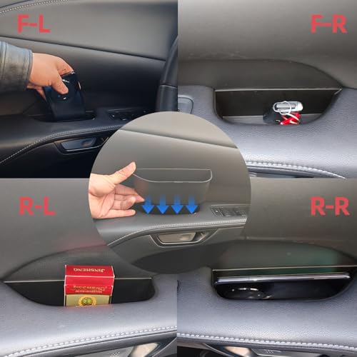 Car Door Handle Pocket Organizer Inserts for Lexus RX 2023 2024 2025 Accessories Car Pocket Organizer Front Rear Door Grab Inner Tray Box (4PCS Black TPE Storage Box-4 Door) (Black)