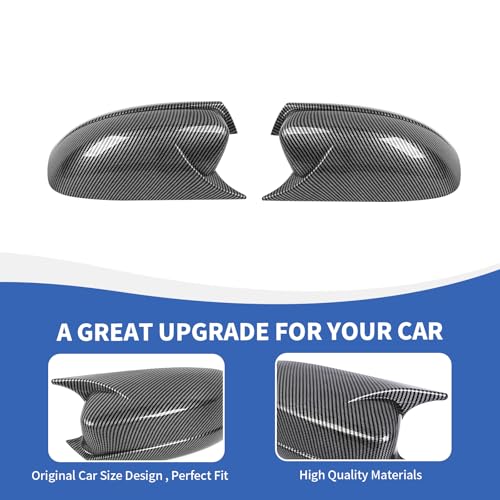RAZPOY Rearview Mirror Cover Side Mirror Shell Trim Compatible with Dodge Charger 2010-2025, Carbon Fiber - color: Carbon Fiber