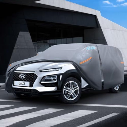 Waterproof Hyundai Kona(2017-2026) Car Cover with Breathable Vents, [2026 Upgrade] Premium Covers with Cotton Liner and Zipper Door, Sun Rain Snow Dust Uv Protection.(Gift with Towel) - color: SUV Car Cover, size: Custom Fit Hyundai Kona+Towel+Bag