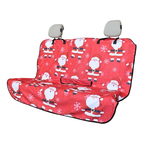 Back Seat Cover for Car Trucks Van SUV,Waterproof Rear Bench Towel Seat Covers for Dogs and Kids,Automotive Backseat Protector (Santa Claus) - color: Santa Claus, size: Rear Bench Seat Towel