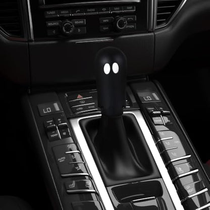 Ghost Shift Knob, Aluminum Weighted Automotive Gear Shift Manual knobs Lever with 3 Threaded Adapters M8 M10 M12 x 1.25, Universal for Vehicle Funny Cool Spooky Car Accessories (Black) - color: Black