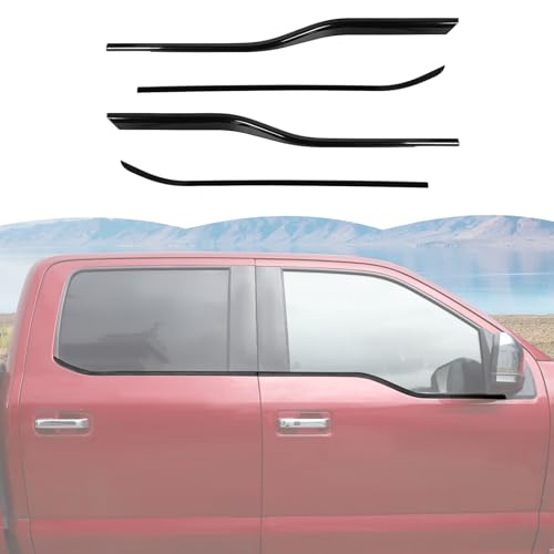 RT-TCZ Window Trim Strip Cover Window Molding Trim Cover Decoration Exterior Accessories for Ford F150 2015-2020 (Black) - color: Black