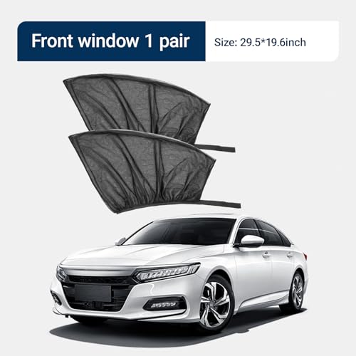 Car Window Sun Shade Cover, 2 PCS Breathable Mesh Car Side Window Sunshade, Sun Protection Heat Insulation, Mosquito Net Curtain, Privacy Protection Universal for Most Cars, SUVs (Front Window) - size: 2 PCS #Front Window
