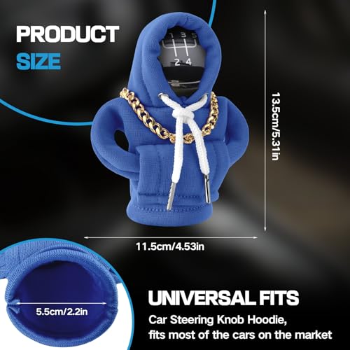 Funny Gear Shift Hoodie Cover, Car Shifter Knob Sweatshirt, Universal Stick Shift Cover for Car Gear Handle - color: Blue