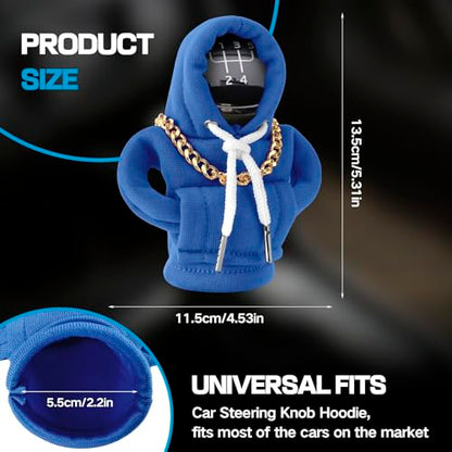 Funny Gear Shift Hoodie Cover, Car Shifter Knob Sweatshirt, Universal Stick Shift Cover for Car Gear Handle - color: Blue