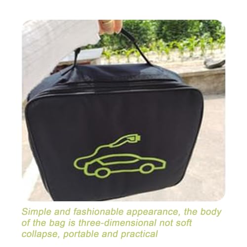 black 1pc jumper cable bag, car storage bag for charger,cable organizer, Includes EV charging cables for electric vehicles (Square) - size: Square