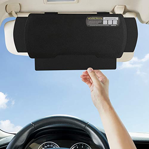 Car Visor Sunshade Extender, Window Shade, Anti-Glare Sun Blocker for Driver or Front Seat Passenger,1 Piece (Black) - color: black