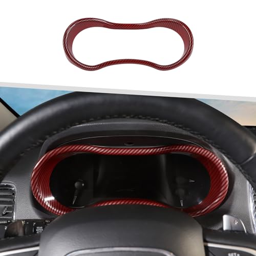Jimen Fit for Dodge Durango 2014-2020, Car Dashboard Cover Interior Trim Accessories (Red Carbon Fiber) - color: Red Carbon Fiber