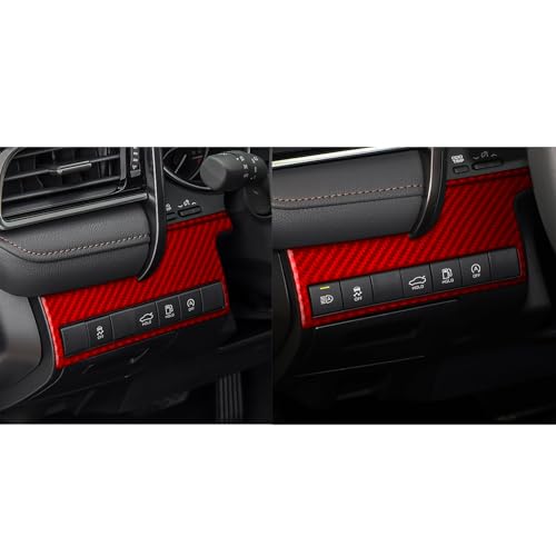 Durable Real Carbon Fiber Compatible with Toyota Camry 2018-2024 2019 2020 2021 2022 2023 Accessories Car Headlight Control Switch Panel Trim Cover Interior Trim Sticker Decal 2PCS Red - color: Headlight Switch Panel