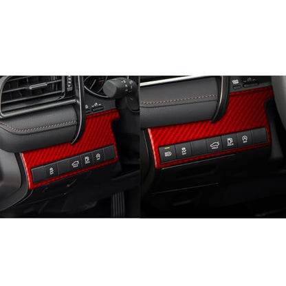 Durable Real Carbon Fiber Compatible with Toyota Camry 2018-2024 2019 2020 2021 2022 2023 Accessories Car Headlight Control Switch Panel Trim Cover Interior Trim Sticker Decal 2PCS Red - color: Headlight Switch Panel