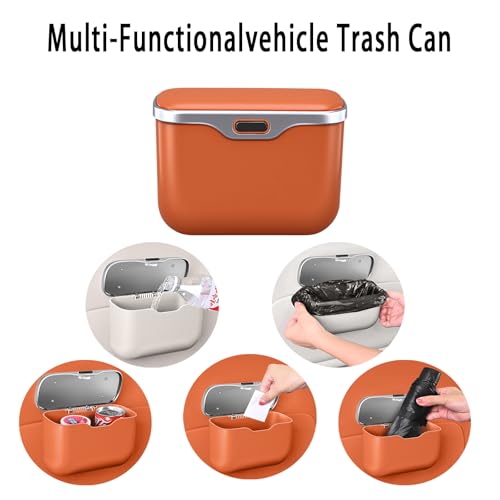 Car Trash Can with Lid, Leakproof Auto Garbage Bin, Waterproof Car Trash Bag Holder with PU Leather Top for Back of Seat/Door, Fit for SUVs, Sedans, Trucks Black - color: Black