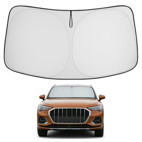 Proadsy Windshield Sun Shade for Audi Q3 2019-2025 2026 Foldable Front Sunshade Protector Sun Visor Keep Car Cooler Accessories - size: Audi Q3 2019-2026
