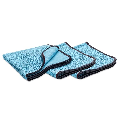 Griot's Garage PFM Crinkle Glass Towels for Car Detailing, Streak-Free Cleaning for Windows, Windshield, Mirrors, and More, 16" x 16", 55583, Set of 3