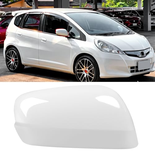 OWITAI Compatible with Honda Fit/Jazz Right Passenger Side Mirror Cap Cover 2009 2010 2011 2012 2013, White Door Rearview Mirror Cover Replacement Without Turn Signal Light for Fit/Jazz - color: Right White