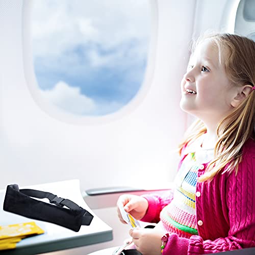 JenPen 2 Sets Headrest Travel Pillow Neck Pillow for Airplane Travel Functional Head Straps Neck Brace for Sleeping on Airplane Car(Black) - color: Black