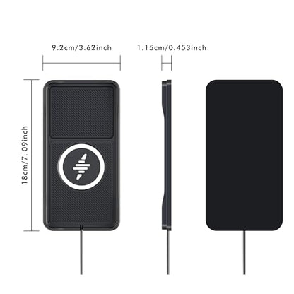 Wireless Car Charger Pad, LANSEMKU 15W Fast Wireless Charging Pad for Car, Non-Slip Smart Safe Phone Charger Mat with 20W Car Adapter, Compatible with iPhone 16 15 14 13 12 Pro Max AirPods, 30CM Cable - color: Black-30CM Cable