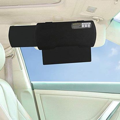 Car Visor Extender TFY Anti-Glare Sun Visor Extender Windshield and Side Window Sunshade and UV Rays Blocker (1 Piece) (Black) - color: Black