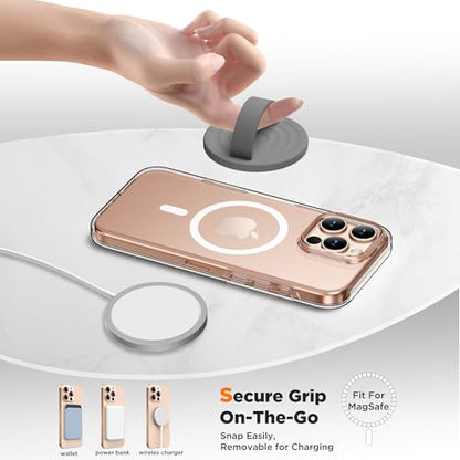 Magnetic Phone Grip Ring Holder, Liquid Silicone Magnet Cell Phone Grip Finger Loop, Compatible with Magsafe, Back of Phone for iPhone 17/16/15/14/13/12 Series, Gray - color: Gray