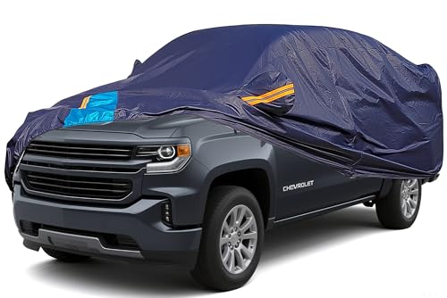 Car Cover Waterproof All Weather, 6 Layers Outdoor Full Exterior Cover Rain Sun UV Snowproof Protection with Zipper Cotton, Mirror Pocket for Chevrolet Silverado - style: Chevrolet Solod