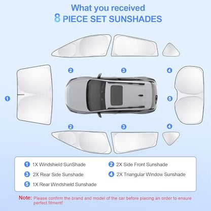 8pcs Car Window Shades for Subaru Crosstrek 2024 2025 2026 Accessories,Windshield Side Rear Full Sunshade,Sun Visor UV Blocking, Privacy Protection and Blackout for Camping Outdoor - size: for Crosstrek2024 2025 2026