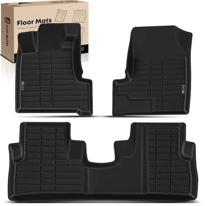 YHTAUTO Automotive All Weather Floor Mats Compatible with Honda CR-V 2007-2011, TPE Floor Liners All-Weather Protection Custom Fit, 1st & 2nd Row, Set of 3 Black - size: 2007-2011