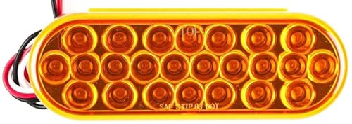 All Star Truck Parts 6" Oval LED Recessed Amber Strobe Light, 24 LED DOT/SAE Approved & Marked, Waterproof, Super Bright High Powered Strobe for Towing (2PC Without Grommet) - size: 2pc Without Grommet