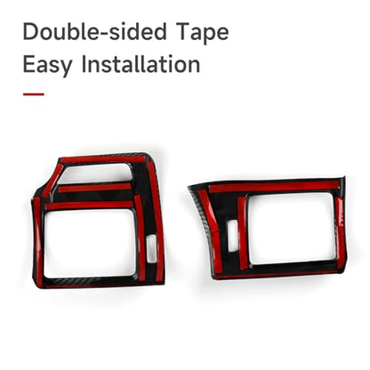 Car Side Air Vent ABS Sticker Carbon Fiber Decal Cover Interior Trim Accessories for Toyota 4Runner SUV 2010-2025 Black - color: Side Air Vent