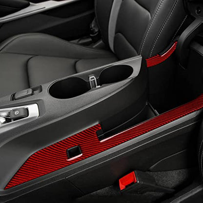 Car Sticker Carbon Fiber Decal Interior Trim Cover for Chevrolet Camaro ZL1 2016 2017 2018 2019 2020 2021 2022 2023 Accessories （Armrest Box Panel） - color: Armrest Box Panel