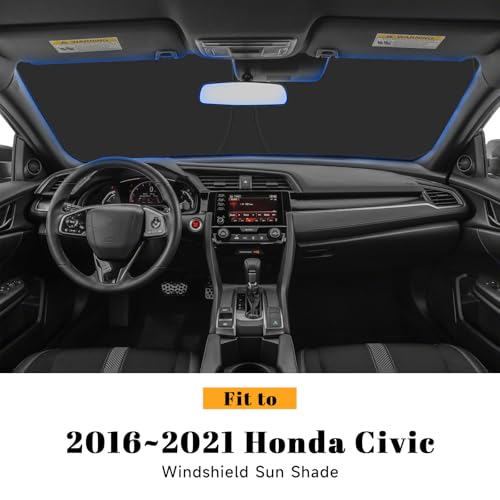 Car Windshield Sun Shade for Honda 2016-2021 Civic Accessories (OEM Design) Reflective Foldable Heat Insulation Sunshade for Ultimate Protection - size: for Honda 2016-2021 Civic