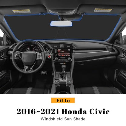 Car Windshield Sun Shade for Honda 2016-2021 Civic Accessories (OEM Design) Reflective Foldable Heat Insulation Sunshade for Ultimate Protection - size: for Honda 2016-2021 Civic
