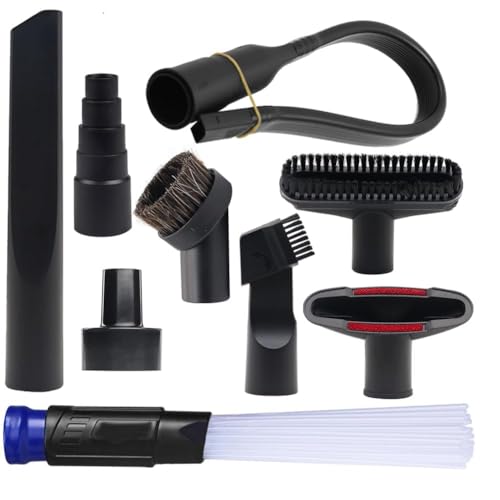 9 Pcs Household Cleaning Vacuum Cleaner Attachments for Shop Vac Accessories - 2 1/2" to 1 1/4" Vacuum Hose Adapter, 1 7/8" to 1" Adapter for Shop Vac, 1 1/4" Vacuum Brush Flexible Crevice Tool - color: 9 Pcs- vacuum Attachments