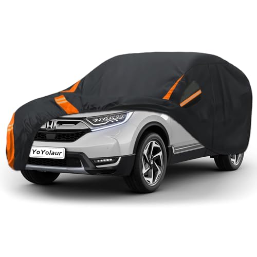 10-Layer Compatible with Honda CR-V Car Cover Waterproof All Weather for Automobiles, Outdoor Full Exterior Covers Soft Cotton Lining Rain Snow UV with Door Zipper, Fit for 1995-2025 - size: Custom Fit for Honda Cr-v