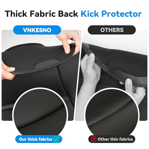 2026 Upgraded Leather Seat Back Kick Protector for Tesla Model Y/3/S/X Accessories (Includes 2026 Model Y Juniper & Model 3 Highland), Wear-Resistant Kick Mats with Organizer Pocket (Set of 2)