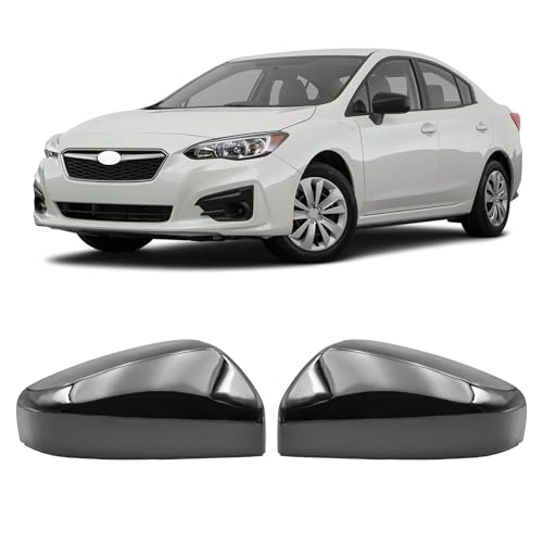 Gloss Black Side Mirror Cover Cap Fits For 2017 2018 2019 2020 2021 2022 2023 Subaru Impreza Replace 91054FL00A，91054FL01A - color: Gloss Black
