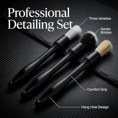 15-Piece Car Interior & Glass Cleaning Kit - 3 Graded Boar Brushes, 3-in-1 AC Vent Shutter Brush, 160g Gel, 180° Swivel Retractable Glass Brush | Auto-Focus Multi-Scenario Use