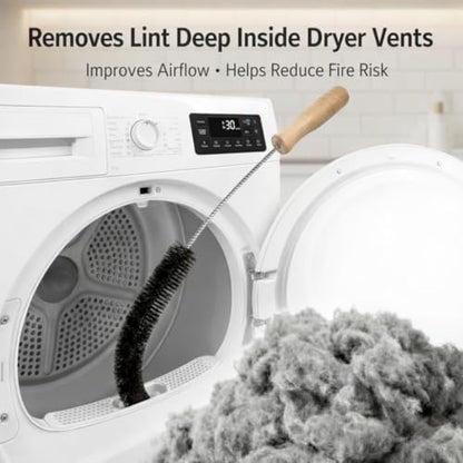 Dryer Vent Cleaner Kit – Flexible Lint Brush for Household Cleaning, Long Refrigerator Coil Brush, Dust & Pet Hair Remover (1-Pack) - size: 1 pack