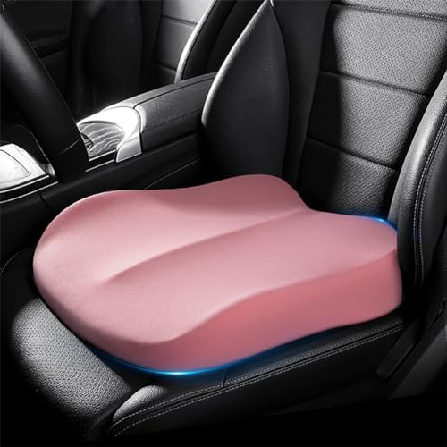 Car Seat Cushions for Driving, Comfort Memory Foam Wedge Driver Seat Cushion, Adult Booster Cushion, Adult Booster Seat for Car, Height 3.9 inch, for Car, Truck, Long Trips,Pink - color: Pink