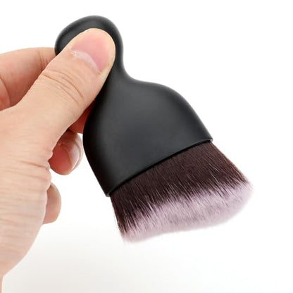 Car Detailing Brush, Soft Bristle Cleaning Brush, Scratch-Free Auto Duster Tool for Dashboard, Air Vents, Leather & Interior Cleaning (Black&White&Dark Brown) - color: Black&White&Dark Brown