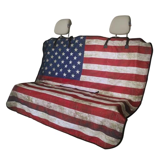Back Seat Cover for Car Trucks Van SUV,Waterproof Rear Bench Towel Seat Covers for Dogs and Kids,Automotive Backseat Protector (American Flag) - color: American Flag, size: Rear Bench Seat Towel